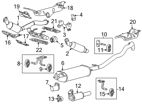 2009 Lincoln Navigator Exhaust Components Catalytic Converter Diagram for 9L3Z-5E212-H