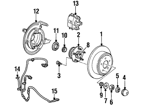1998 Ford Windstar Rear Brakes Backing Plate Diagram for F58Z-2212-A