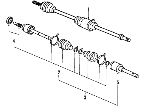 2002 Mercury Villager Front Axle Shafts & Joints, Drive Axles Axle Assembly Diagram for 1F5Z-3B436-BA