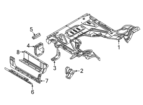 2022 Ford E-350 Super Duty Floor Side Reinforcement Diagram for F2UZ-15111B11-A