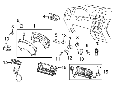 2007 Ford F-150 Automatic Temperature Controls Cluster Assembly Mask Diagram for 4L3Z-10890-CA
