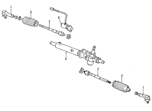 1992 Ford Probe P/S Pump & Hoses, Steering Gear & Linkage Outer Tie Rod Diagram for FO2Z3A130A