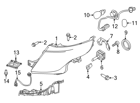 2012 Ford Explorer Headlamps Headlamp Bolt Diagram for -W715226-S439