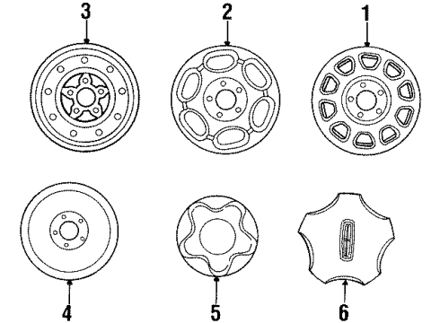 1999 Lincoln Navigator Wheels Wheel Cap Diagram for F85Z-1130-LA