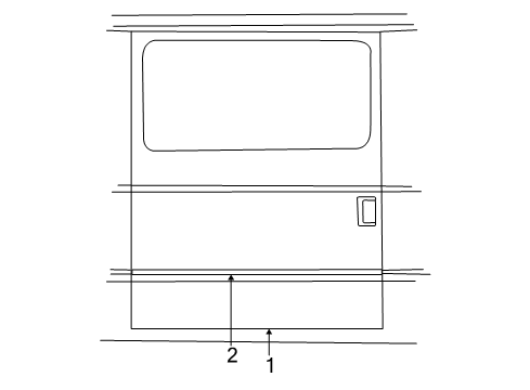 2000 Ford E-350 Econoline Club Wagon Side Loading Door & Components, Exterior Trim Lower Molding Diagram for F3UZ-1625556-AY