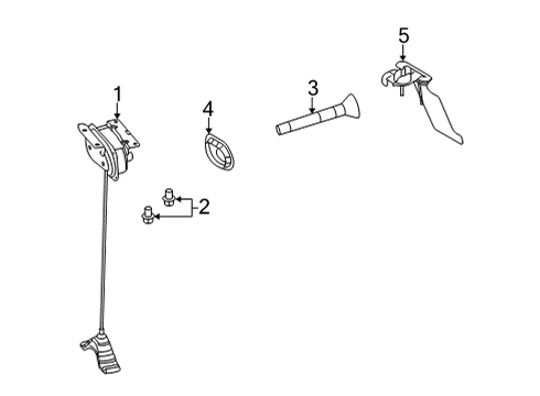 2021 Ford E-350 Super Duty Spare Tire Carrier Spare Anchor Diagram for 6C2Z-1A131-AA