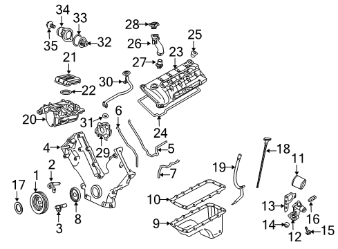 2005 Lincoln Navigator Senders Oil Cooler Bolt Diagram for -W705128-S437