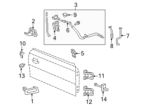 2007 Ford Mustang Door & Components Handle, Inside Diagram for 5R3Z-6322601-AAA