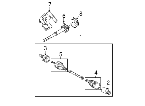 2012 Ford Escape Drive Axles - Front Inner Boot Diagram for 5L8Z-3A331-FA