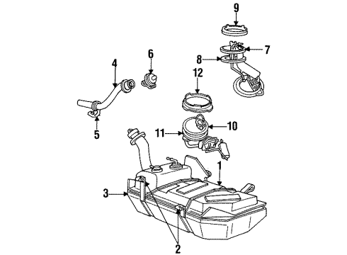 1997 Ford Mustang Fuel Supply Gauge Unit Gasket Diagram for COAF-9276-A