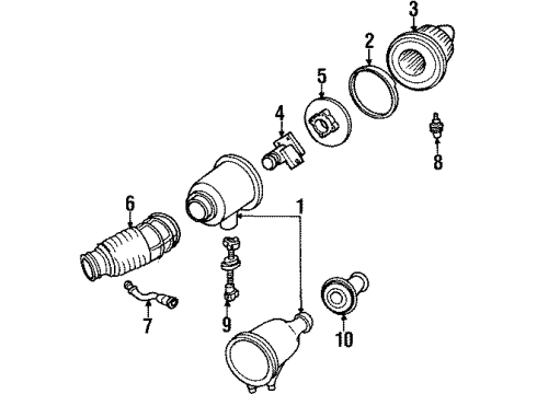 2003 Ford Windstar Filters Air Cleaner Assembly Diagram for 1F2Z-9600-AA