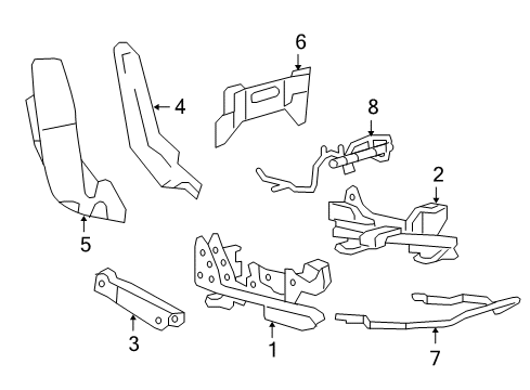 2008 Ford F-150 Tracks & Components Release Handle Diagram for 4L3Z-18603A86-AA