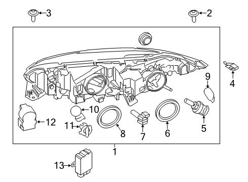 2014 Ford Transit Connect Headlamps Park Lamp Bulb Diagram for DS7Z-13466-A