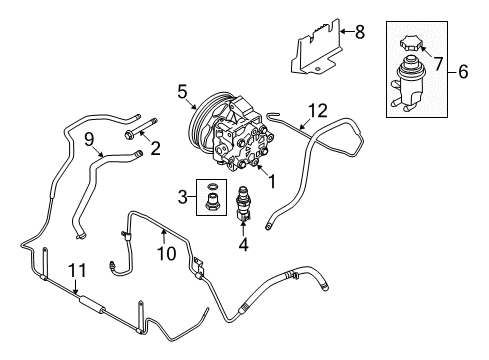 2010 Ford Transit Connect P/S Pump & Hoses, Steering Gear & Linkage Lower Return Hose Diagram for 9T1Z-3A713-B