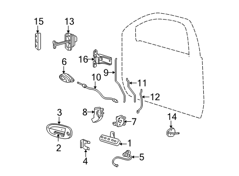 2007 Ford Freestyle Front Door - Lock & Hardware Handle, Inside Diagram for 5F9Z-7422600-AA