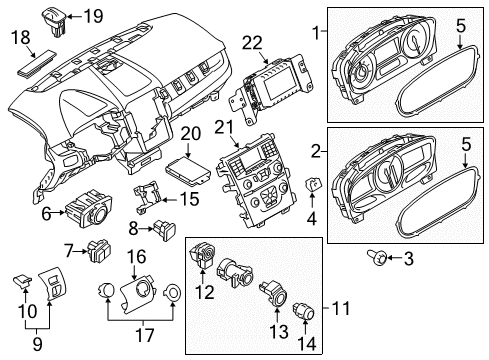 2013 Ford Edge Anti-Theft Components Dash Control Unit Diagram for DT4Z-19980-F