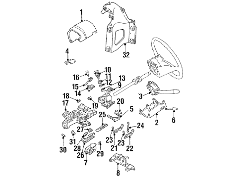1995 Ford Bronco Switches Actuator Cover Diagram for FODZ-3E745-A