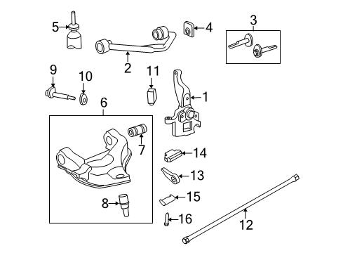 2010 Ford Ranger Front Suspension Components, Lower Control Arm, Upper Control Arm, Stabilizer Bar, Torsion Bar Knuckle Diagram for AL5Z-3106-D