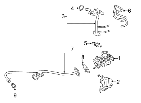 2018 Ford F-150 EGR System Inlet Tube Gasket Diagram for JL3Z-9E464-A