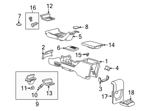 2002 Mercury Mountaineer Front Console Panel Diagram for 1L2Z-78045A76-BAA
