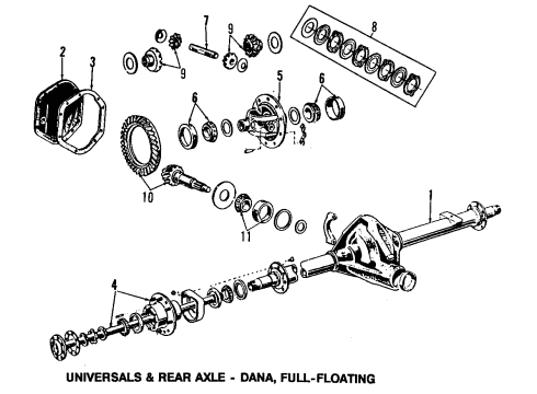 1992 Ford E-350 Econoline Rear Axle, Differential, Propeller Shaft Pinion Bearings Diagram for 4C2Z-4630-BA