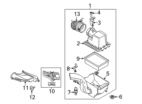 2015 Ford Transit Connect Filters Air Cleaner Assembly Diagram for CJ5Z-9600-C