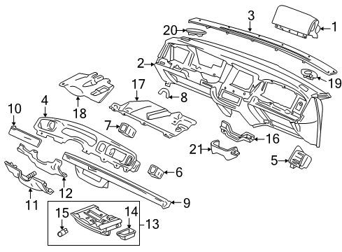 2010 Ford Crown Victoria Instrument Panel Column Cover Diagram for 6W7Z-5404459-BA