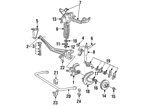 1991 Ford Explorer Front Brakes Stabilizer Link Bracket Diagram for FOTZ-5486-B
