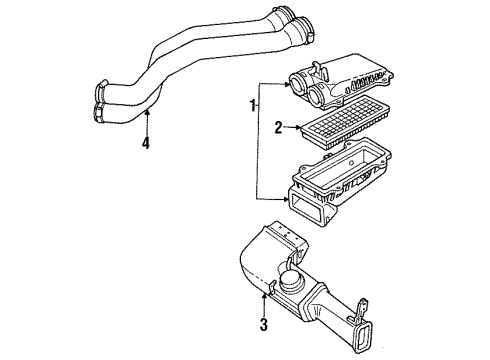 1993 Ford F-250 Filters Duct Diagram for F5TZ9B659GA