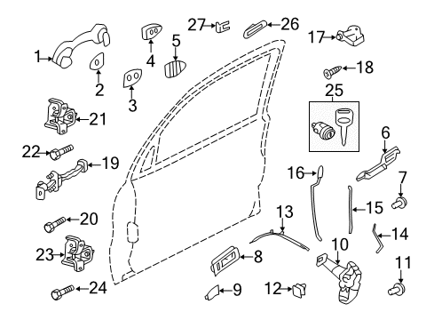 2009 Ford Escape Front Door Check Arm Bolt Diagram for -W709072-S438