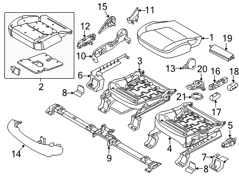 2019 Ford Explorer Front Seat Components Adjust Motor Diagram for FB5Z-14547-E