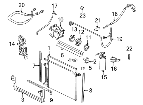 2007 Ford Ranger Switches & Sensors Condenser Lower Seal Diagram for F5TZ-19E572-A