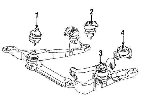 1995 Mercury Sable Engine & Trans Mounting Front Bracket Diagram for F4DZ-6038-A