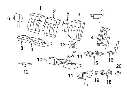2008 Ford F-150 Front Seat Components Armrest Assembly Diagram for 7L3Z-18644A22-AC