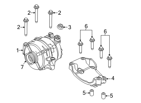 2013 Ford F-150 Alternator Mount Bracket Spacer Diagram for -W704711-S434