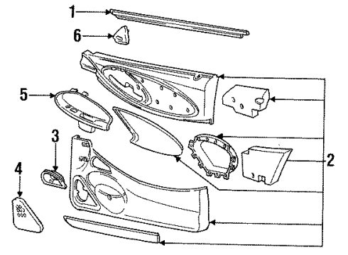 1998 Ford Mustang Interior Trim - Door Speaker Diagram for F4ZZ-18808-A