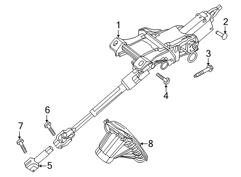 2016 Ford C-Max Steering Column & Wheel, Steering Gear & Linkage Coupling Shield Diagram for CP9Z-3D677-A