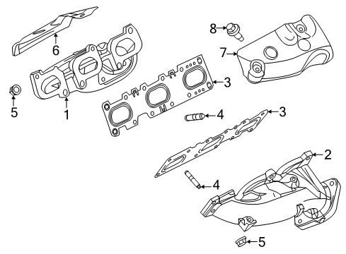 2016 Ford Mustang Exhaust Manifold Heat Shield Diagram for BR3Z-9Y427-L