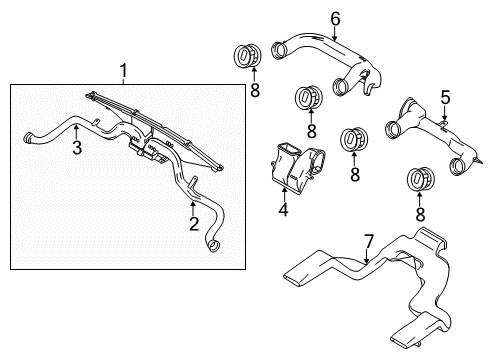 2011 Ford F-150 Ducts Louver Diagram for 9L3Z-19893-AA