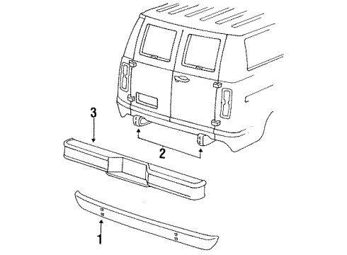 1988 Ford E-150 Econoline Club Wagon Rear Bumper Face Bar Diagram for YC2Z17906AAPTM