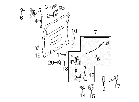 2011 Ford E-150 Side Door Handle, Outside Diagram for 8C2Z-1526604-AB