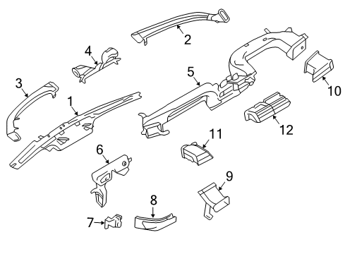 2020 Lincoln Continental Ducts Vent Louver Diagram for GD9Z-19893-AA