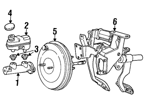 1999 Lincoln Town Car Hydraulic System Master Cylinder Diagram for F7AZ-2140-AA