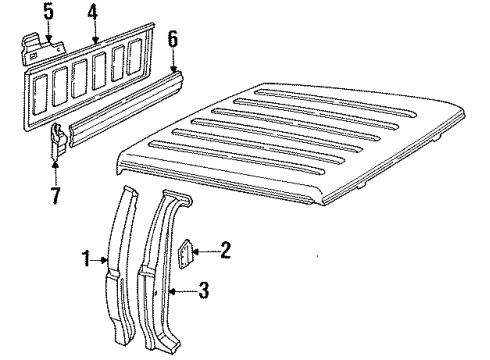 1995 Ford F-350 Rear Panels, Side Panel Back Panel Reinforcement Diagram for F3TZ1540477A