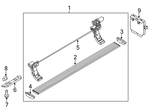2012 Ford F-150 Running Board Step Bar Assembly Diagram for AL3Z-16450-ADPTM