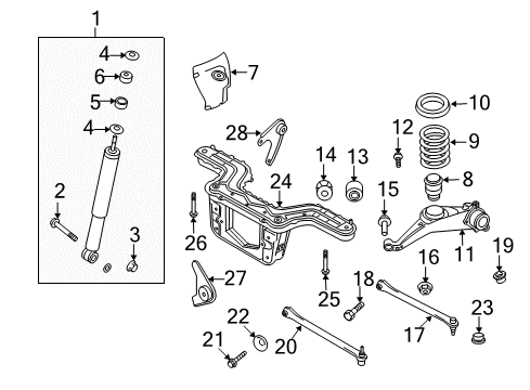 2008 Ford Escape Rear Suspension, Suspension Components Shock Nut Diagram for -W711999-S440