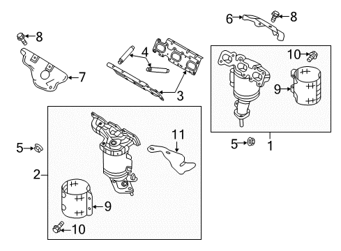 2015 Ford Explorer Exhaust Manifold Exhaust Manifold Diagram for AA5Z-9431-A