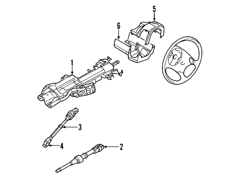 2007 Ford Mustang Steering Column & Wheel, Steering Gear & Linkage Upper Shroud Diagram for 4R3Z-3530-AAB