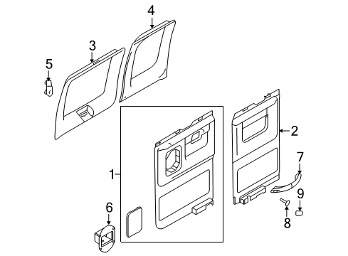 2008 Ford E-250 Interior Trim - Side Loading Door Window Trim Diagram for 6C2Z-1625508-AAA
