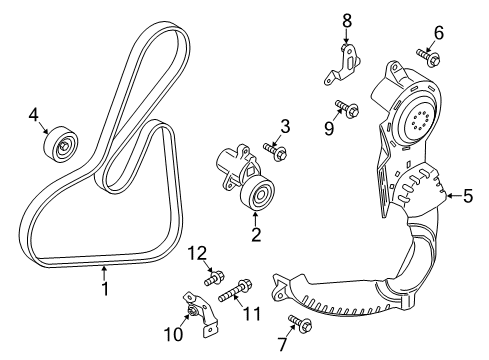 2020 Ford EcoSport Belts & Pulleys Serpentine Tensioner Diagram for CM5Z-6A228-A